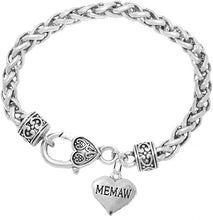 Memaw Heart Charm Bracelet Hypoallergenic, Safe, Nickel, Lead & Cadmium Free!