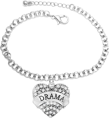 Drama Adjustable Crystal Heart Hypoallergenic Bracelet. Nickle and Lead Free!