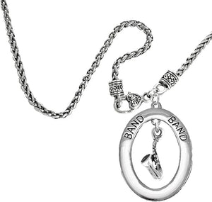 Band Saxophone Player Hypoallergenic Adjustable Necklace, Safe-Nickel, Lead Free