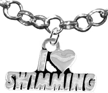 I Love Swimming, Necklace, Adjustable Hypoallergenic, Safe-Nickel, Lead & Cadmium Free!