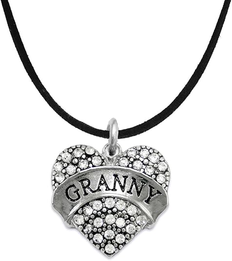 The Perfect Gift Granny Black Suede Adjustable Hypoallergenic Necklace, Safe-Nickel Free