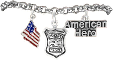 Policeman American Hero Policeman's Wife Hypoallergenic Adjustable Bracelet Nickle, Lead Free