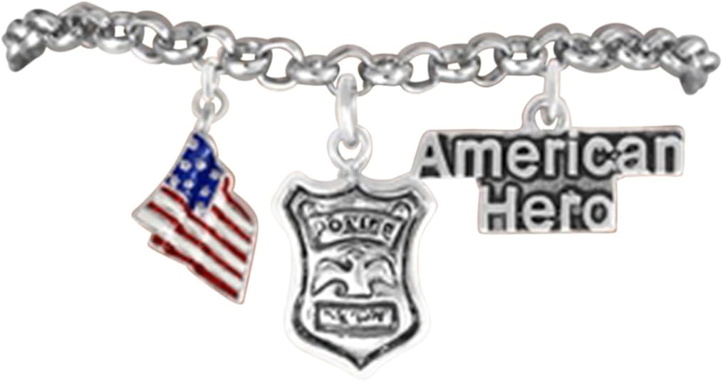 Policeman American Hero Policeman's Wife Hypoallergenic Adjustable Bracelet Nickle, Lead Free