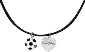 Soccer Super Hero, " Soccer Player Jewelry" Adjustable Necklace Hypoallergenic, Safe-Nickel, Lead Free