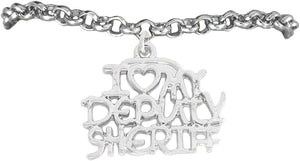 Deputy Sheriff I Love My Deputy Sheriff Hypoallergenic Adjustable Bracelet Nickle, Lead Free