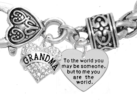 Mother's Day Jewelry, Mom, Jewelry, Grandma Jewelry Grandma to The World You... Bracelet, Hypoallergenic, Safe-Nickel, Lead, Free
