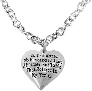 Army Wife, My Husband is My World, Hypoallergenic, Safe-Nickel, Lead, Cadmium Free