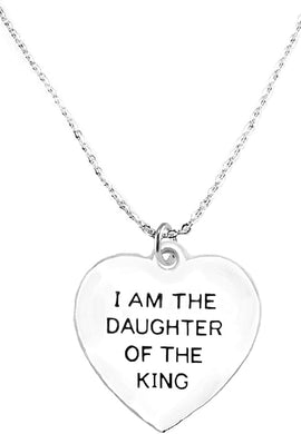 Creative Charm Factory™ I Am The Daughter Of The King, STERLING SILVER Solid .925 Sterling, Not Plated Or Coated.18 Inch Necklace Chain, Nickel, Lead, Cadmium Free
