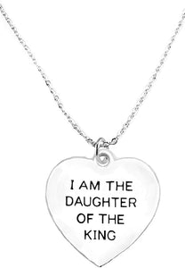 Creative Charm Factory™ I Am The Daughter Of The King, STERLING SILVER Solid .925 Sterling, Not Plated Or Coated.18 Inch Necklace Chain, Nickel, Lead, Cadmium Free