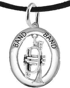 Band Trumpet Player Hypoallergenic Adjustable Necklace, Safe-Nickel, Lead Free