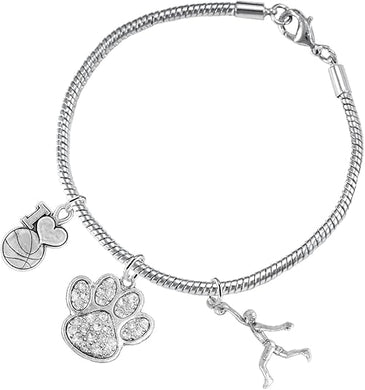 Crystal Paw Basketball Jewelry, Adjustable, Safe-Hypoallergenic, Nickel, Lead Free