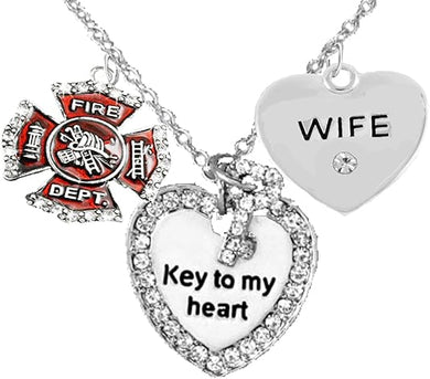 Firefighter's Wife Necklace, Hypoallergenic, Safe-Nickel, Lead, Cadmium Free