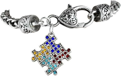 Autism Crystal, Hypoallergenic Antique Bracelet. Nickel, Cadmium, and Lead Free