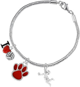 Red Paw Volleyball, Adjustable, Safe-Hypoallergenic, Nickel, Lead and Cadmium Free