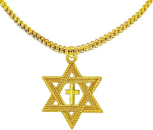 Messianic, Christian, Jewish, Antique 14KT Goldtone Star Of David, Goldtone Cross On A Adjustable 18-21 Inch 14KT Finish Box Chain Necklace, Hypoallergenic-Safe, No Nickel, Lead, or Cadmium In The Met, Large, Silver, Carnelian