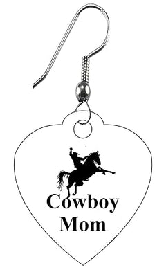 Cowboy Mom Wire, Fishhook Earring, What A Wonderful Gift For Yourself, Or Someone Special. Gift Ready, Comes In A Black Velvet Bag, Hypoallergenic Made In The USA By Veterans ©2024