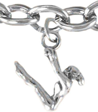 Gymnastic Swinging from Trapeze Bar Charm Bracelet, Hypoallergenic, Nickel, Lead & Cadmium Free!