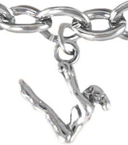 Gymnastic Swinging from Trapeze Bar Charm Bracelet, Hypoallergenic, Nickel, Lead & Cadmium Free!