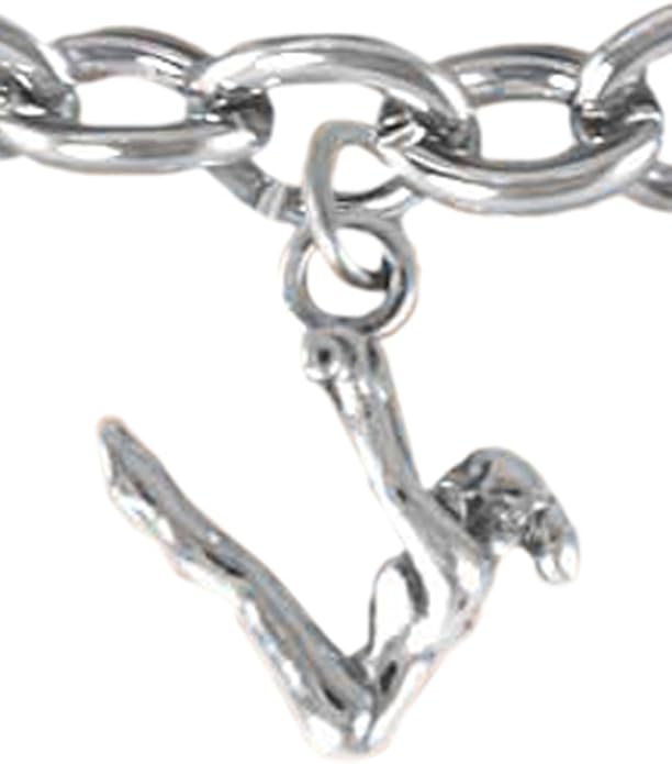 Gymnastic Swinging from Trapeze Bar Charm Bracelet, Hypoallergenic, Nickel, Lead & Cadmium Free!