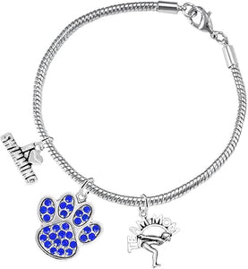 Swimming 3 Charm Blue Crystal Paw Bracelet Hypoallergenic, Safe-Nickel, Lead & Cadmium Free!