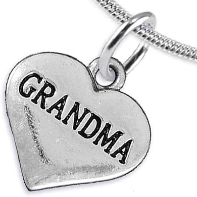 Grandma Heart Charm Necklace Hypoallergenic, Adjustable, Safe, Nickel, Lead & Cadmium Free!