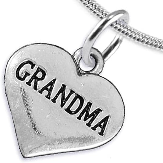 Grandma Heart Charm Necklace Hypoallergenic, Adjustable, Safe, Nickel, Lead & Cadmium Free!