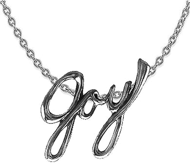 Faith Jewelry, Joy, Adjustable Chain Necklace, Outstanding Visable Statement, High Polished Silvertone, What A Wonderful Gift For Yourself, Or Someone Special, Gift Ready Comes In Black Velvet Bag