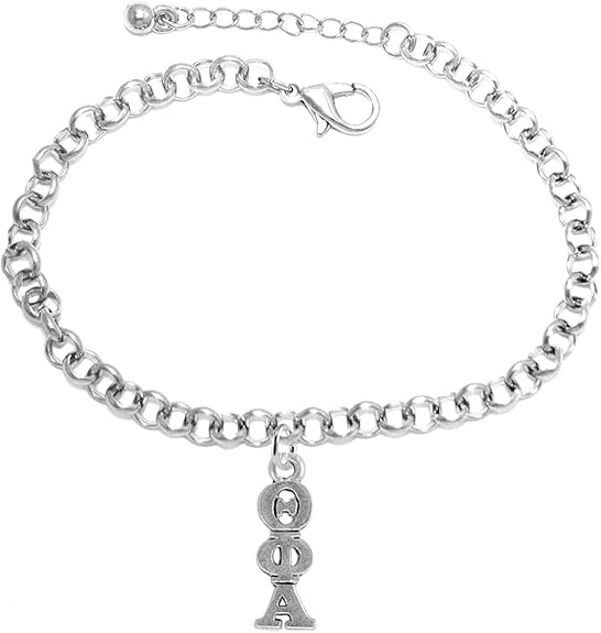 Theta Phi Alpha, Authorized Sorority Jewelry Manufacturer, Adjustable Rollo Chain Bracelet, Hypoallergenic, Safe-No Nickel, No Lead, And No Poisonous Cadmium
