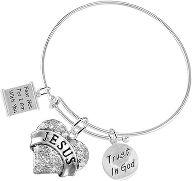 Christian 3 Charm Adjustable Bracelet Hypoallergenic, Safe-Nickel, Lead, Free