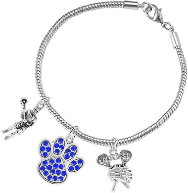 Lacrosse Jewelry, Blue Crystal Paw Jewelry, Hypoallergenic Safe-Nickel, Lead and Cadmium Free!