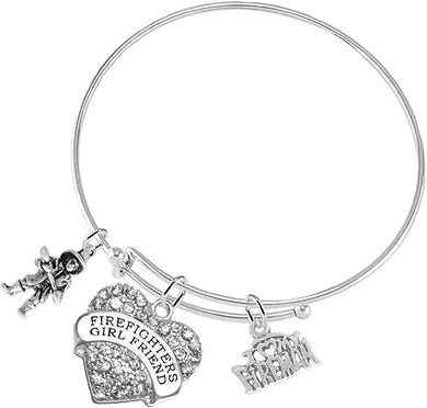 Firefighter's Girlfriend I Love My Fireman, Adjustable Hypoallergenic, Safe-Nickel Free