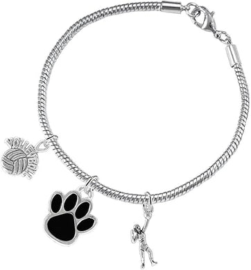 Black Paw Volleyball, Adjustable, Safe-Hypoallergenic, Nickel, Lead and Cadmium Free