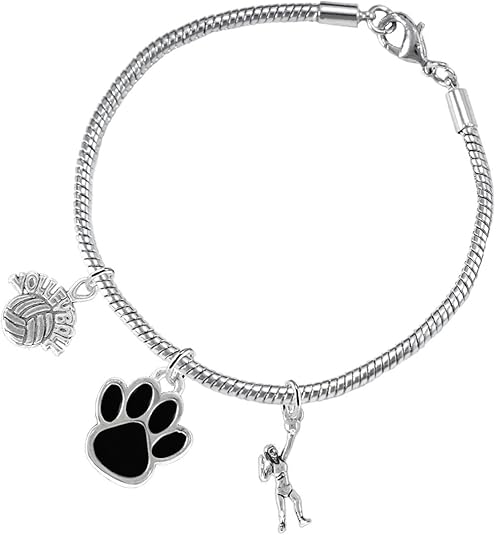 Black Paw Volleyball, Adjustable, Safe-Hypoallergenic, Nickel, Lead and Cadmium Free