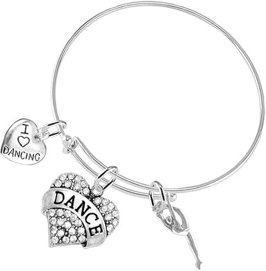 Dance 3 Charm Bracelet, Safe-Hypoallergenic, Nickel, Lead and Cadmium Free