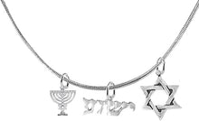 YESHUA (JESUS IN HEBREW) NAMED BY AN ANGEL OF GOD With Menorah And Star Of David, Yeshua, Messianic, Christian, Designer Snake Chain NecklaceHypoallergenic, Safe-Nickel, Lead, Cadmium Free