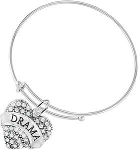 Drama Adjustable Crystal Heart Hypoallergenic Bracelet. Nickle and Lead Free!