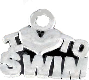 I Love Swimming, Adjustable Necklace, Hypoallergenic, Safe-Nickel Free, No Poisonous Lead Or Cadmium