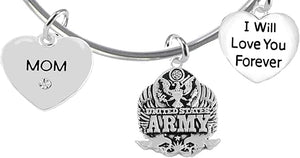 Mom, I Will Love You Forever, Army Hypoallergenic, Safe-Nickel Free, No Poisonous Lead Or Cadmium