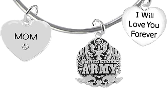 Mom, I Will Love You Forever, Army Hypoallergenic, Safe-Nickel Free, No Poisonous Lead Or Cadmium