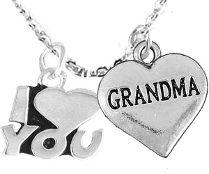 Grandma I Love You Adjustable Curb Chain Necklace, Hypoallergenic, Safe-Nickel, Lead, Cadmium Free
