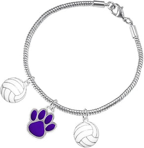 Purple Paw Volleyball, Adjustable, Safe-Hypoallergenic, Nickel, Lead Free