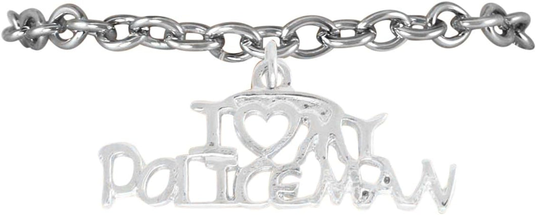 Policeman I Love My Policeman Hypoallergenic Bracelet Nickle, Lead Free