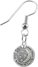 I Love You To The Moon And Back Fishhook Earring Hypoallergenic-Safe, Nickel, Lead & Cadmium Free