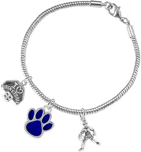 Blue Paw Basketball Jewelry, Adjustable, Safe-Hypoallergenic, Nickel, Lead Free