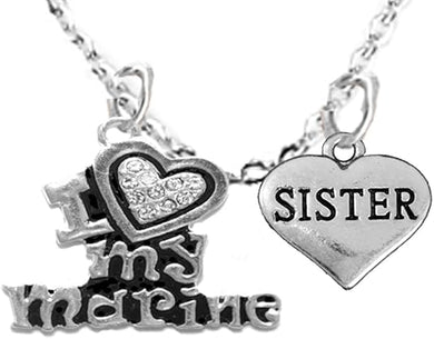 Marine Sister, Adult Adjustable Necklace, Hypoallergenic, Safe-Nickel, Lead, Free