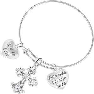 Christian 3 Charm Adjustable Bracelet Hypoallergenic, Safe-Nickel, Lead, Free