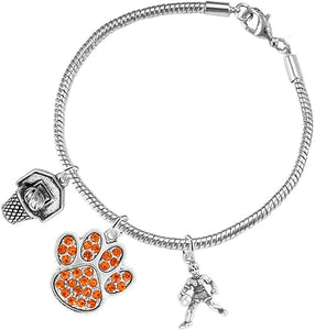 Orange Paw Crystal Basketball Jewelry, Adjustable, Safe-Hypoallergenic, Nickel, Lead Free