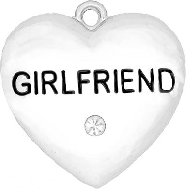Girlfriend Charm With Crystal, Hyperallergenic, Safe-Nickel, Lead, And Cadmium Free