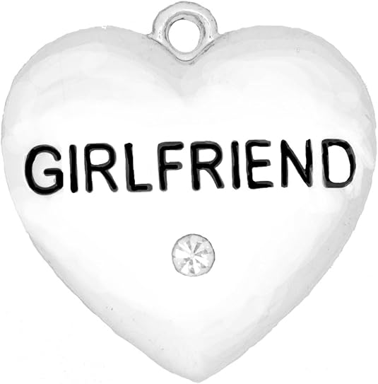 Girlfriend Charm With Crystal, Hyperallergenic, Safe-Nickel, Lead, And Cadmium Free