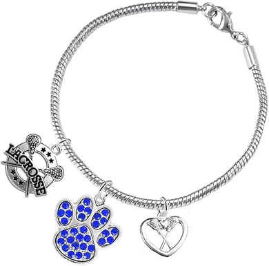 Lacrosse Jewelry, Blue Crystal Paw Jewelry, Hypoallergenic Safe-Nickel, Lead and Cadmium Free!Lacrosse Jewelry, Blue Crystal Paw Jewelry, Hypoallergenic Safe-Nickel, Lead and Cadmium Free!